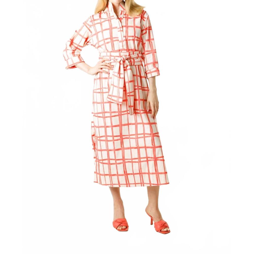 NEW HOLLY SHAE DESIGN catherine dress in painted plaid pink